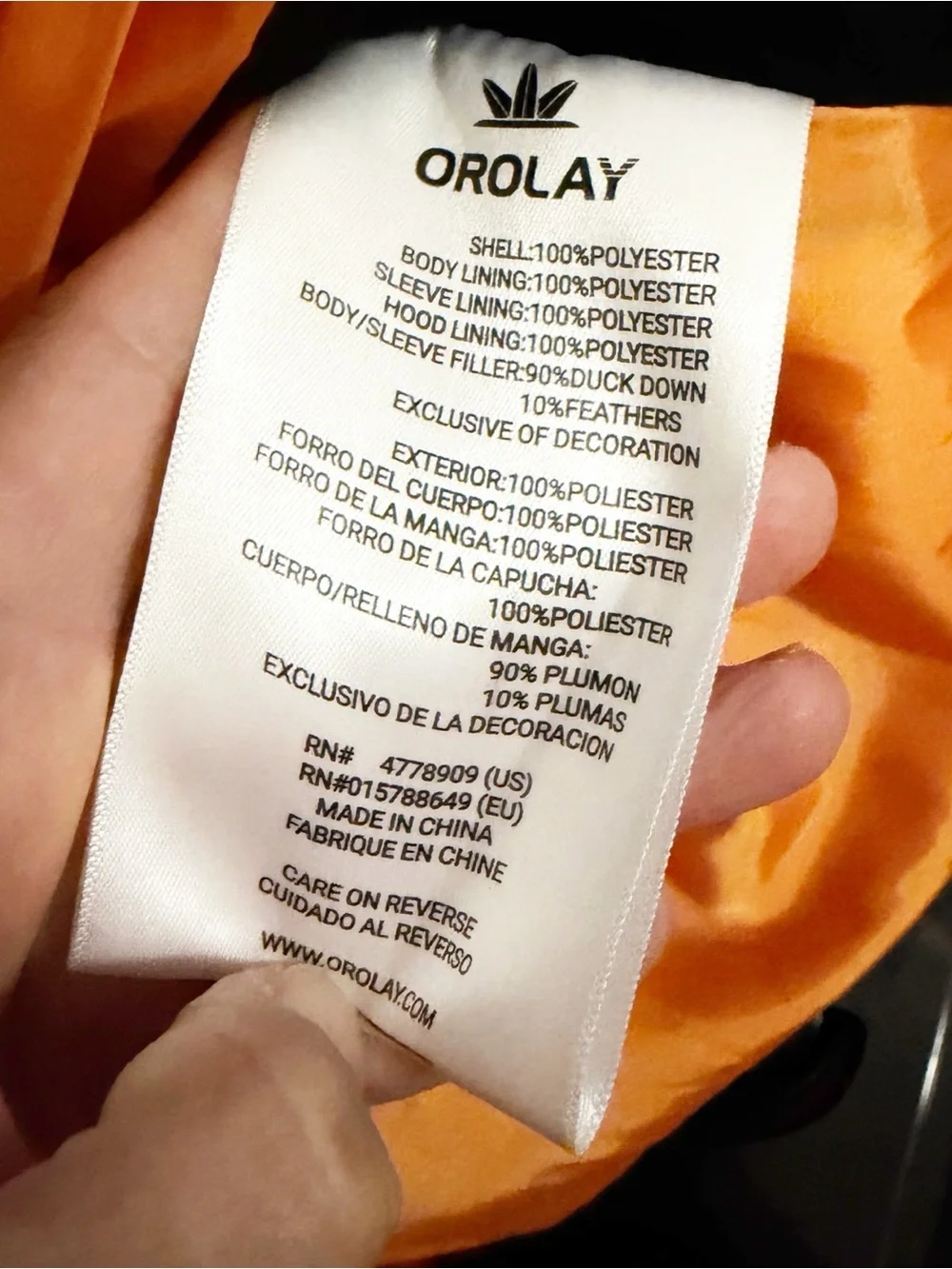 Orolay Hooded Down Jacket With Pockets Sherpa Lined Side Zip Size L